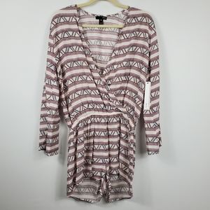 Aqua Romper Women's Size M Long Bell Sleeve Beach Boho Coastal Casual Comfort